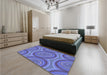 Patterned Sky Blue Rug in a Bedroom, pat1095blu