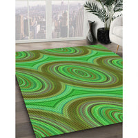 Patterned Seaweed Green Rug, pat1095grn