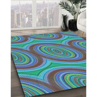 Patterned Light Sea Green Rug, pat1095lblu