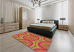 Patterned Orange Rug in a Bedroom, pat1095org