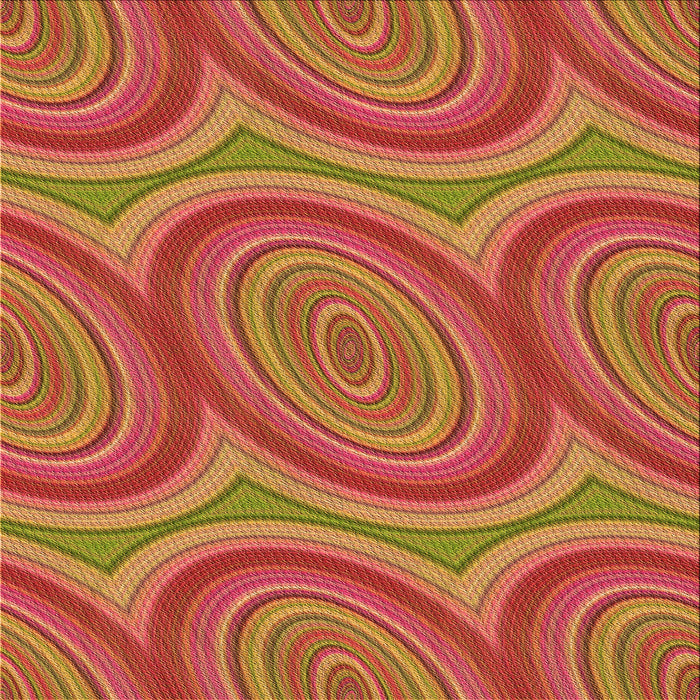 Round Patterned Orange Rug, pat1095org