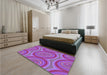 Patterned Purple Rug in a Bedroom, pat1095pur