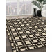 Machine Washable Transitional Midnight Gray Rug in a Family Room, wshpat1096brn