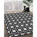 Machine Washable Transitional Midnight Gray Rug in a Family Room, wshpat1096gry