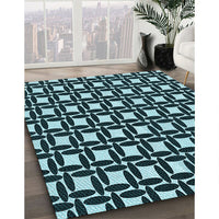 Patterned Tiffany Blue Rug, pat1096lblu