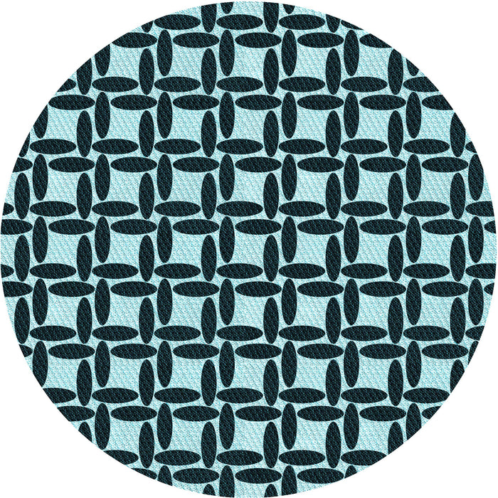 Square Patterned Tiffany Blue Rug, pat1096lblu