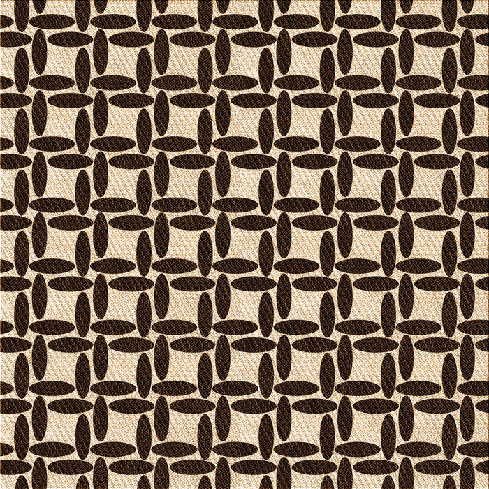 Round Patterned Black Brown Rug, pat1096org