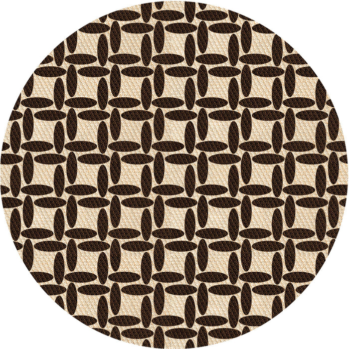 Square Patterned Black Brown Rug, pat1096org