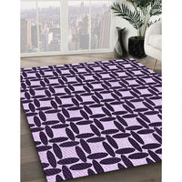 Patterned Bright Lilac Purple Rug, pat1096pur