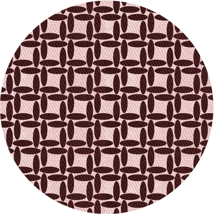 Square Patterned Pink Daisy Pink Rug, pat1096rd