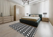 Patterned Silver Gray Novelty Rug in a Bedroom, pat1096