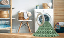 Machine Washable Transitional Mint Green Rug in a Washing Machine, wshpat1097grn