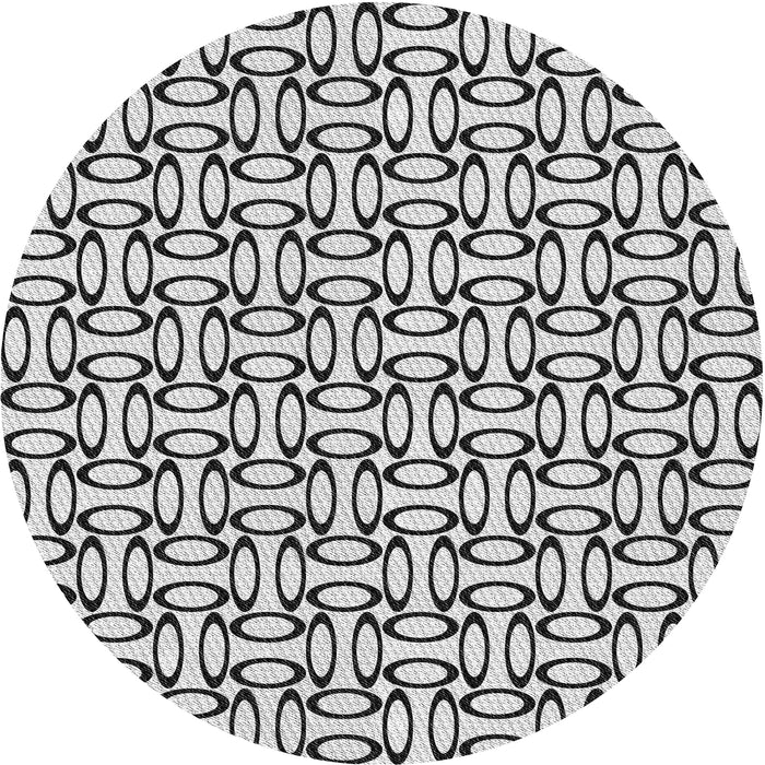 Sideview of Patterned Platinum Gray Novelty Rug, pat1097