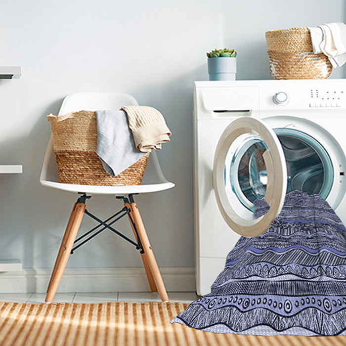 Machine Washable Transitional Blue Rug in a Washing Machine, wshpat1098blu