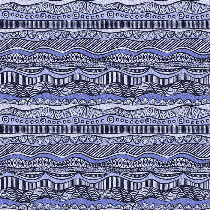 Round Patterned Blue Rug, pat1098blu