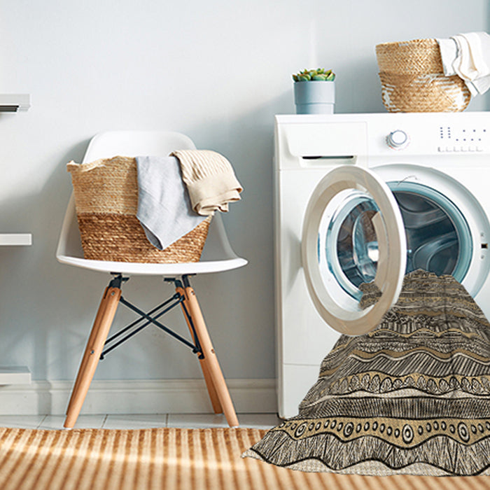 Machine Washable Transitional Chocolate Brown Rug in a Washing Machine, wshpat1098brn