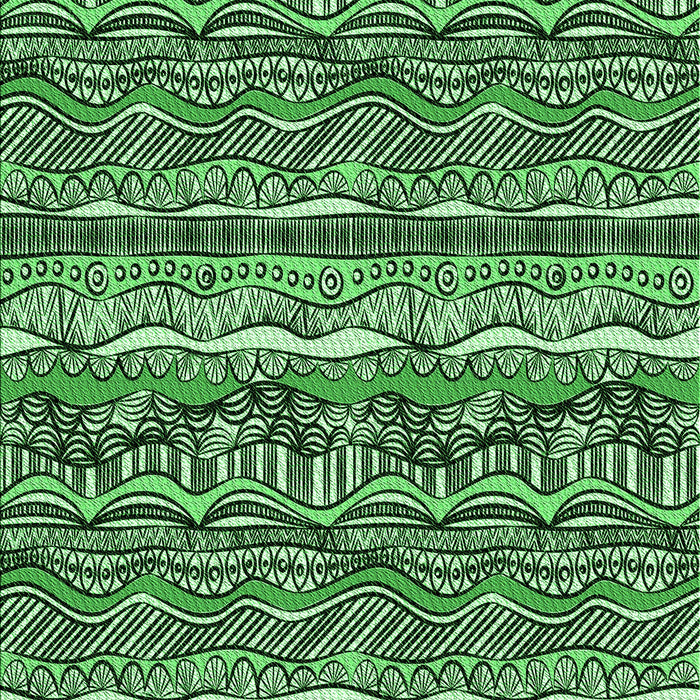 Machine Washable Transitional Dark Forest Green Rug, wshpat1098grn