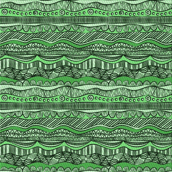 Round Patterned Dark Forest Green Rug, pat1098grn