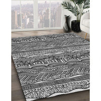 Patterned Metallic Silver Gray Rug, pat1098gry