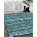 Machine Washable Transitional Deep-Sea Blue Rug in a Family Room, wshpat1098lblu