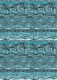 Machine Washable Transitional Deep-Sea Blue Rug, wshpat1098lblu