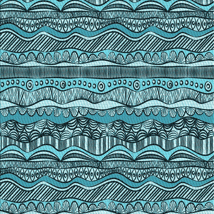 Patterned Deep-Sea Blue Rug, pat1098lblu