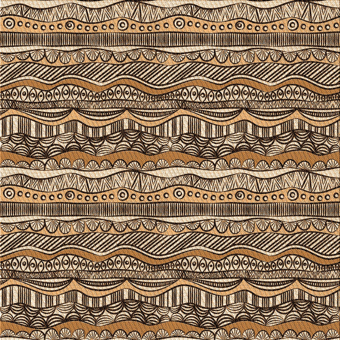 Round Patterned Bakers Brown Rug, pat1098org