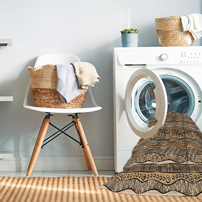 Machine Washable Transitional Bakers Brown Rug in a Washing Machine, wshpat1098org