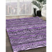 Patterned Purple Rug in Family Room, pat1098pur