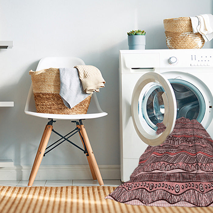 Machine Washable Transitional Pastel Pink Rug in a Washing Machine, wshpat1098rd