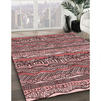 Patterned Pastel Pink Rug, pat1098rd