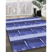 Patterned Sky Blue Rug, pat1099blu