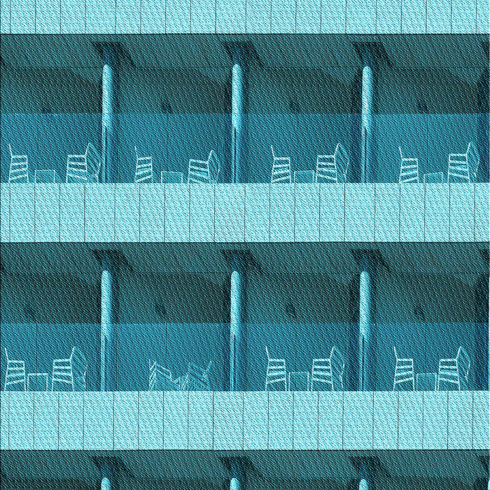 Machine Washable Transitional Teal Green Rug, wshpat1099lblu