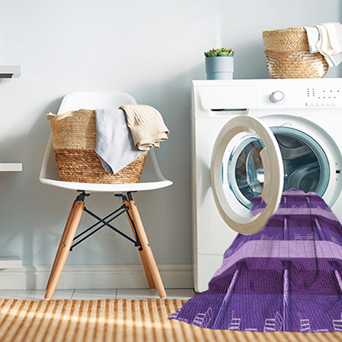 Machine Washable Transitional Purple Rug in a Washing Machine, wshpat1099pur
