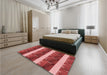 Patterned Pastel Red Pink Rug in a Bedroom, pat1099rd