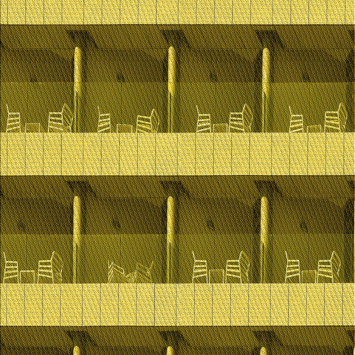 Patterned Yellow Rug, pat1099yw