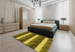 Patterned Yellow Rug in a Bedroom, pat1099yw