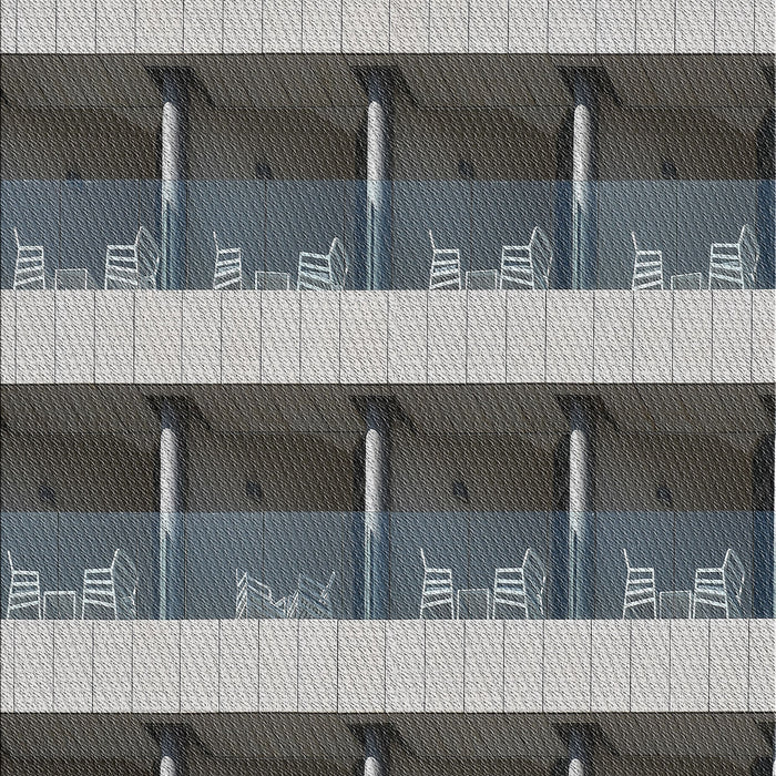 Patterned Dark Gray Black Novelty Rug, pat1099