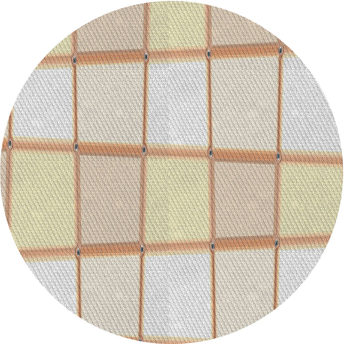 Sideview of Patterned Champagne Beige Novelty Rug, pat10