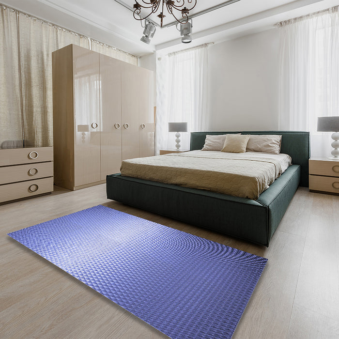 Patterned Sky Blue Rug in a Bedroom, pat11blu