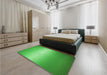 Patterned Neon Green Rug in a Bedroom, pat11grn