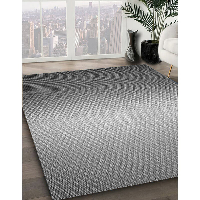 Patterned Cloud Gray Rug in Family Room, pat11gry