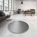 Round Patterned Cloud Gray Rug in a Office, pat11gry