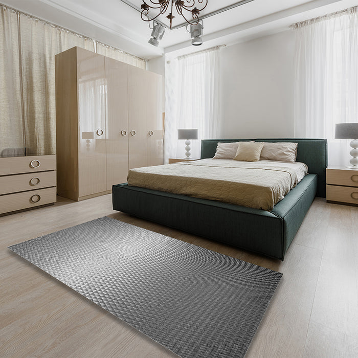 Patterned Cloud Gray Rug in a Bedroom, pat11gry