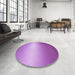 Round Patterned Violet Purple Rug in a Office, pat11pur