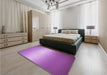 Patterned Violet Purple Rug in a Bedroom, pat11pur