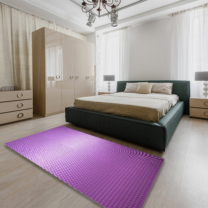 Patterned Violet Purple Rug in a Bedroom, pat11pur
