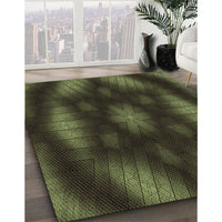 Patterned Fern Green Rug, pat110brn