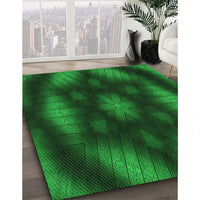 Patterned Deep Emerald Green Rug, pat110grn