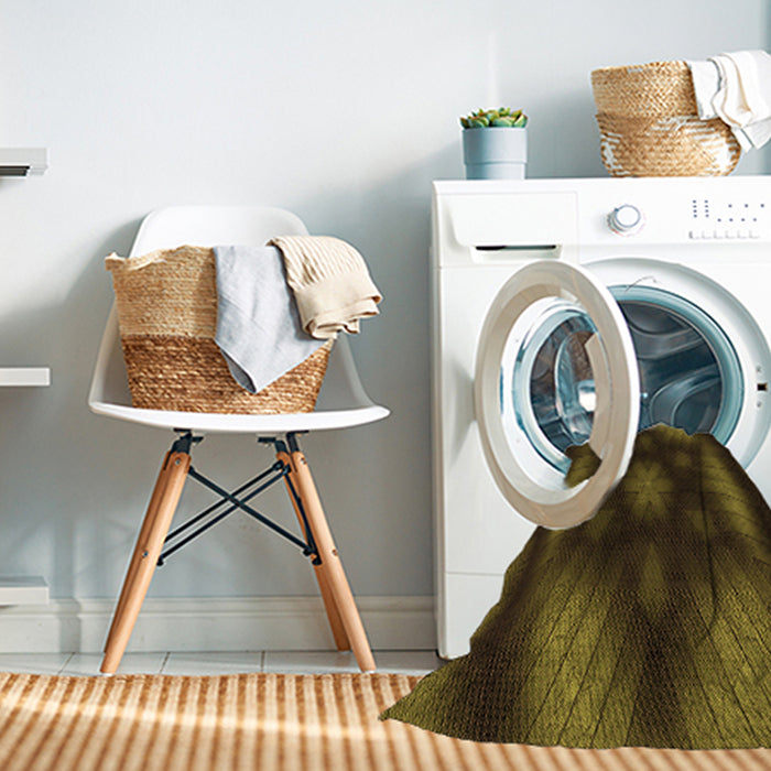 Machine Washable Transitional Dark Yellow Green Rug in a Washing Machine, wshpat110org